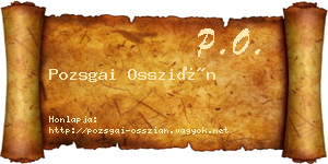 Pozsgai Osszián névjegykártya